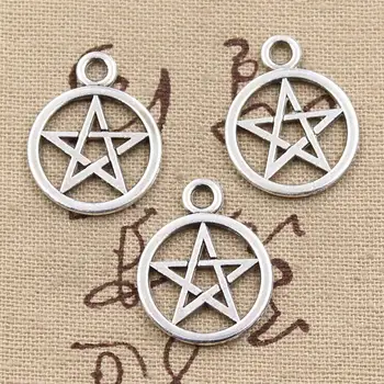 

8pcs Charms Star Pentagram 24x20mm Antique Making Pendant fit,Vintage Tibetan Bronze Silver color,DIY Handmade Jewelry