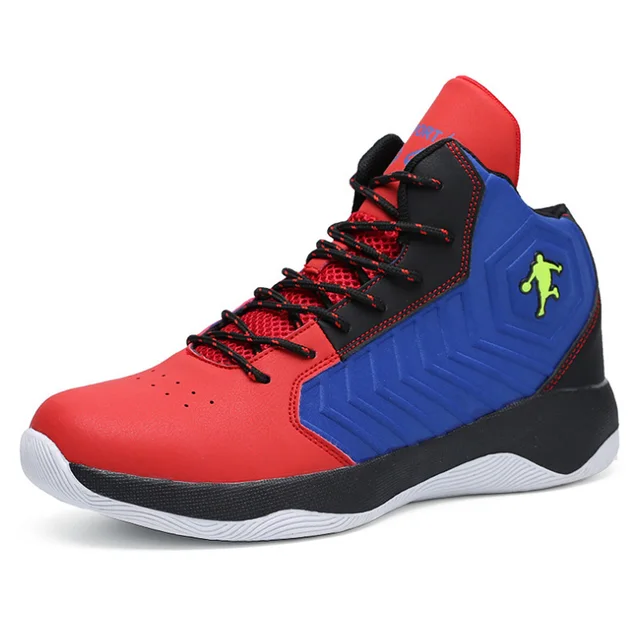 Basketball Shoes Black Blue Sport Shoes Men High Top Outdoor Cushioning