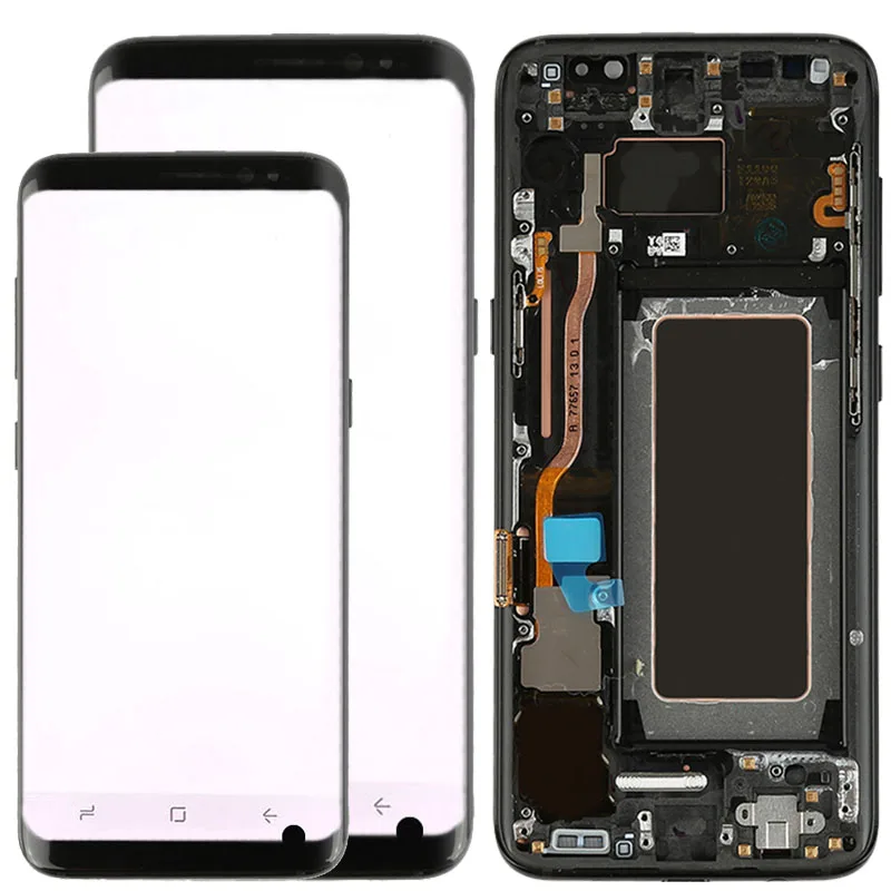 Skup Oryginalny S8 wyświetlacz do Samsung Galaxy S8 wymiana ekranu małe miejsce S8 G950f LCD S8 Plus G955f LCD z ramką montaż