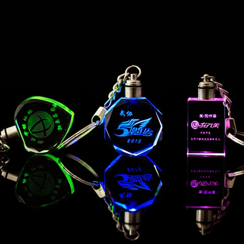 

Fancy&Fantasy 4 pcs Light Up Custom Made Keychain DIY Logo Symbol Led Light Crystal Keychain Insert Own Picture Souvenir Gift