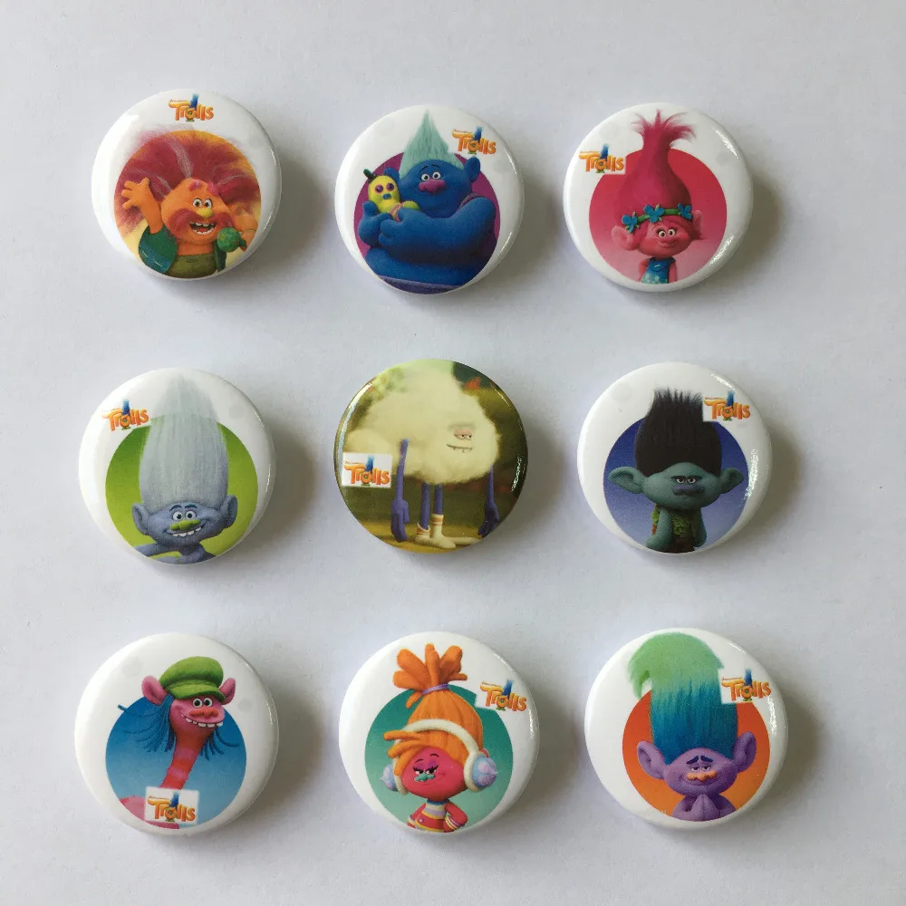 Luggage & Bags 18pcs Trolls Novelty Buttons Pins Badges Round Badges,30mm Diameter,kids Accessories For Clothing/bags,christmas Party Gift