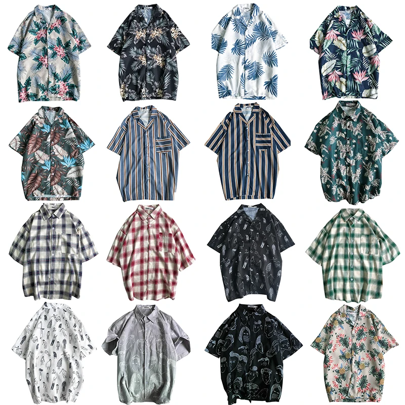 

Dark Icon Full Printing Holiday Beach Hawaiian Shirts Men Summer Loose Mens Shirt Short Sleeve Tropical Shirts