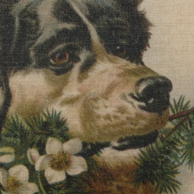 LINKWELL 45x45cm Vintage Merry Christmas Happy Dog Carte Postale Seasonal Decor Accent Home Pillowcase Burlap Cushion Cover LINKWELL 45x45cm Vintage Merry Christmas Happy Dog Carte Postale Seasonal Decor Accent Home Pillowcase Burlap Cushion Cover