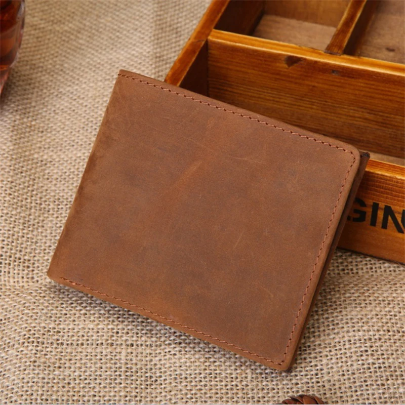 

Joyir Men's Genuine leather wallet coin purse card holder Short Slim Male Purses casual vintage Multifunction wallet for men