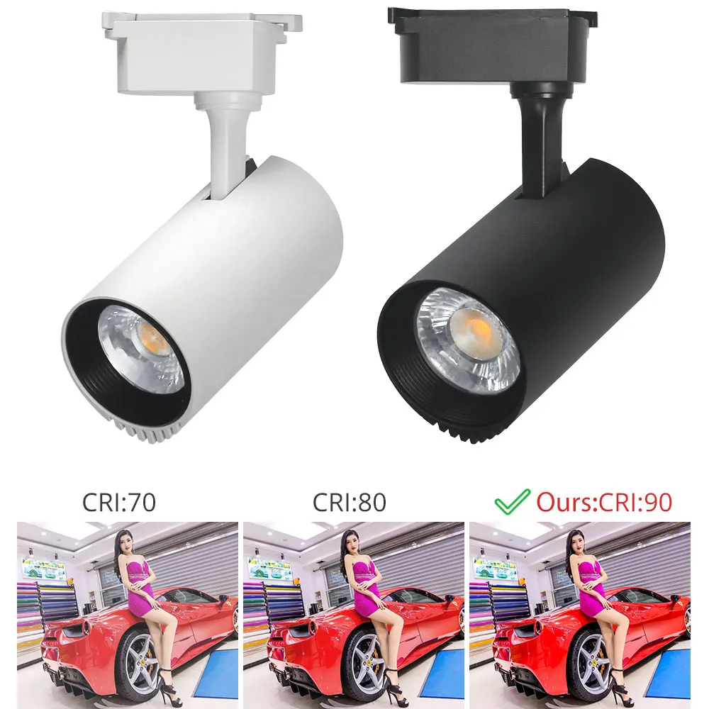 الحديثة Aluminnum 40 W أضواء المسارات LED السكك الحديدية مصباح الأضواء بقعة السكك الحديدية للملابس متجر مخزن معرض ضوء 220 V 230 V 240 V 110 V