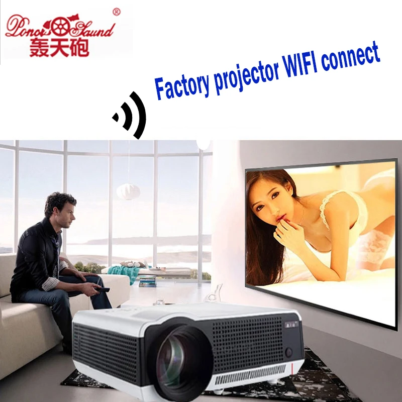 

Poner Saund Android 4.4.2 Full HD LED Daytime LCD 3D Wifi Smart Projector 5500lumens proyector Beamer LED-86Wifi White