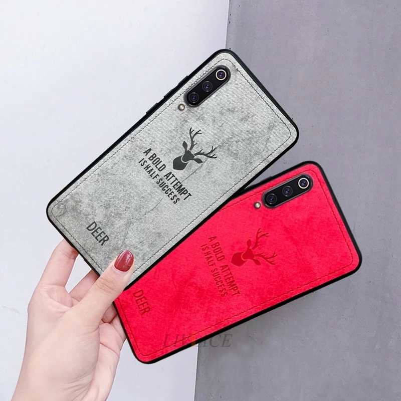 deer cloth texture phone case on for xiaomi mi 9 mi9 se bat retro tpu hard back cover coque fundas for xiaomi9 xiomi mi9 lite