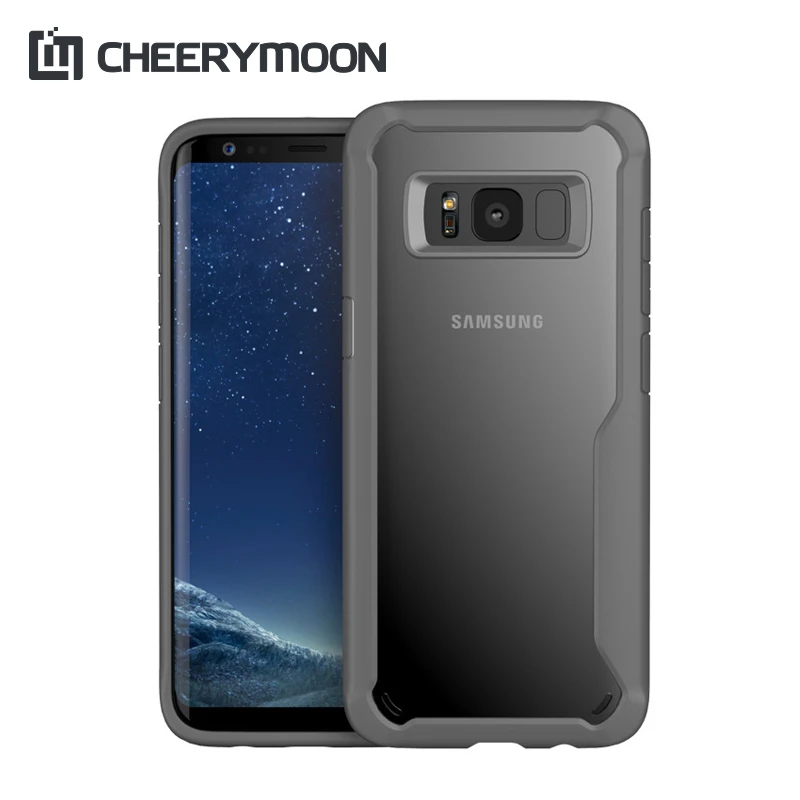 CHEERYMOON Anti-knock Full Acrylic Transparent For Samsung Galaxy S8 S8Plus Plus TPU Case Silicone Mobile Phone Shell Back Cover