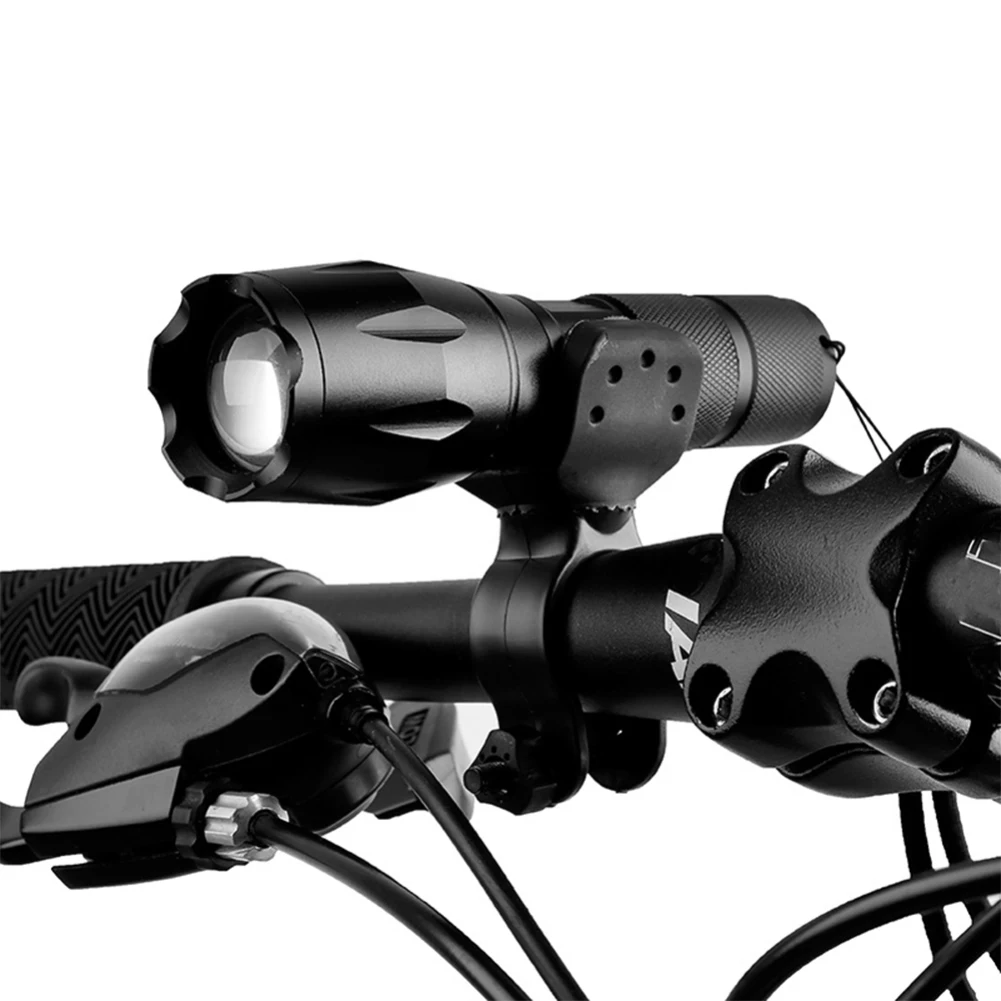 Top Torch Clip Mount Bicycle Front Light Bracket Flashlight Holder 360 Rotation Bike Light Bike Accessories Bike LED Flashlight 9