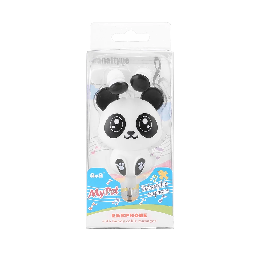 Lucu Kartun Ditarik Earphone Kabel 35 MM Untuk Ponsel MP3 MP4 Dalam