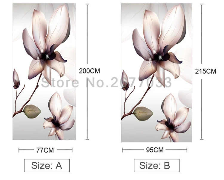 Современные Цветы Наклейки на дверь ПВХ самоклеющиеся обои плакат для гостиной спальни двери украшения дома настенные наклейки s