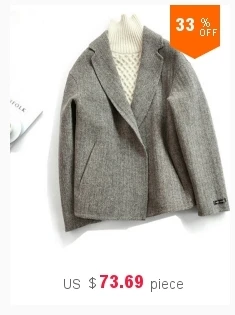 Woolen Overcoat Short Wool Jacket Women Fashion Autumn Winter Slim Herringbone Short Coat