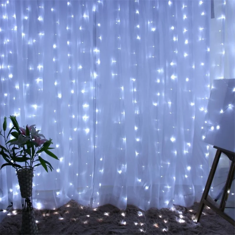 

Navidad 2019 Christmas Curtain Lights 3M X 3M 300 LED Light Natale Kerst New Year Lamp Christmas Decorations for Home Natal,Q