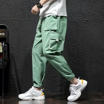 

Spring 2019 new large size, pocket, overalls comfortable men's pants