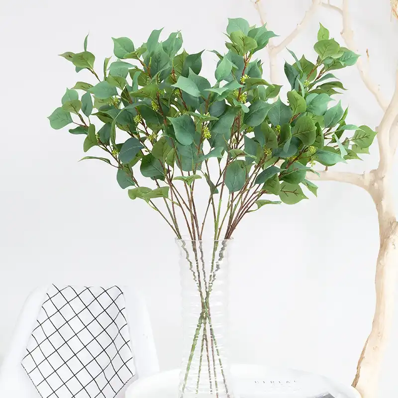 Artificial seeded Eucalyptus greenery Faux leaves Greenery decor