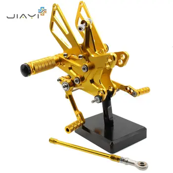

CNC Billet Adjustable Rearset Foot Pegs Pedals Rest Rear set Racing For Kawasaki Ninja ZX10R ZX 10R 2011-2016 12 13 14 15 Gold
