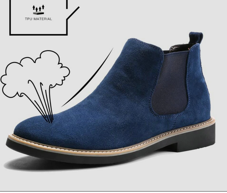 Men's Ankle Boot Suede Casual Chelsea Boots Men Suede Leather Men Winter Boots Men Slip-On Military Boot Men Desert Winter Shoes (9)