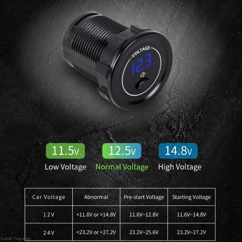 Водонепроницаемый Мотоцикл лодка автомобиль DC 12 В 24 в 30 в светодиодный вольтметр дисплей измеритель напряжения с выключателем низкого напряжения