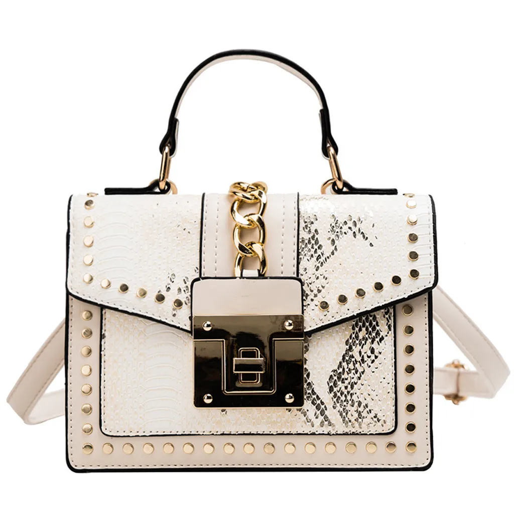 

OCARDIAN Women Retro Serpentine Pattern Crossbody Bags Messenger Bag Shoulder Bag Handle Bags handbag Hasp ladies july 14