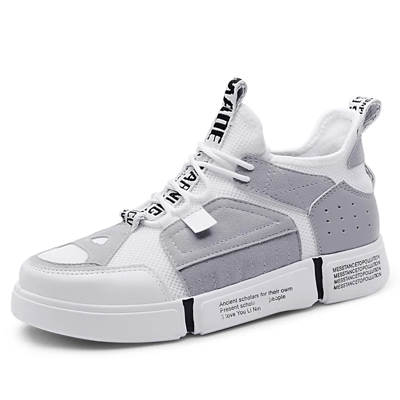 BomKinta/брендовая дизайнерская разноцветная повседневная обувь для мужчин; модная дышащая мужская обувь; кроссовки на шнуровке; Мужская Уличная обувь - Цвет: White B