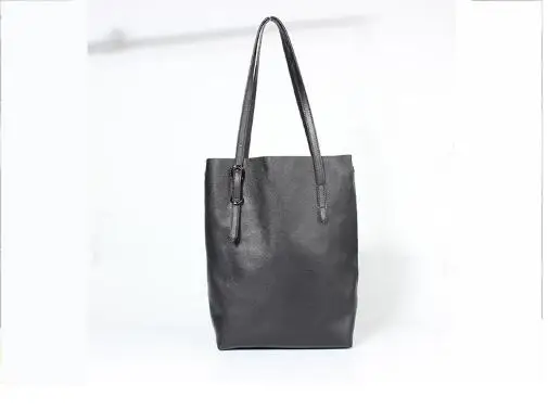 

2019 new design first layer genuine leather women's bucket bag large capacity shopping bag cowhide leather shoulder bag