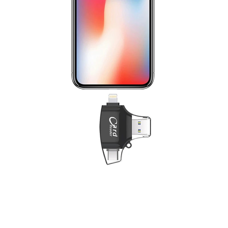 4 в 1 Тип C Micro SD кардридер usb type-c OTG USB флэш-память гаджет для iPhone iPad MacBook адаптер считыватель SD карт lightning