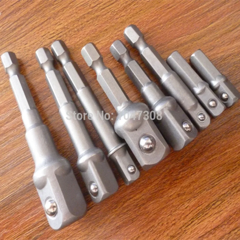 8 Pack 1/4" 3/8" 1/2" Socket Bit Adapter Drill Power Extension Bar