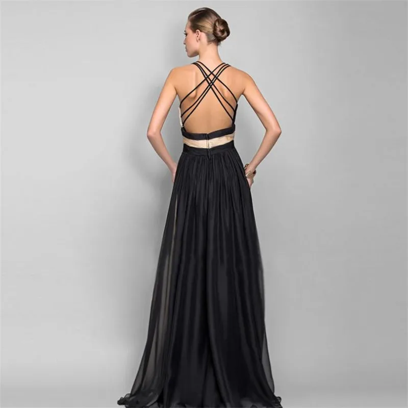 

Europe And United high-end Women Dress Fashion Sexy v-neck Sleeveless Color Matching Dress Bridesmaid Wedding Shooting Dress
