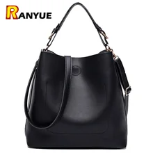 De alta calidad de cuero de las mujeres bolsa de cubo bolsas de hombro sólido mujeres grandes bolso set de gran capacidad de asas bolsas feminina famosa marca