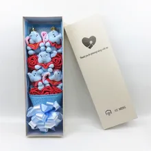 Милые вещи животных dumbo Мультяшные плюшевые игрушки букет Подарочная коробка с искусственными цветами творческие подарки на выпускной/день рождения
