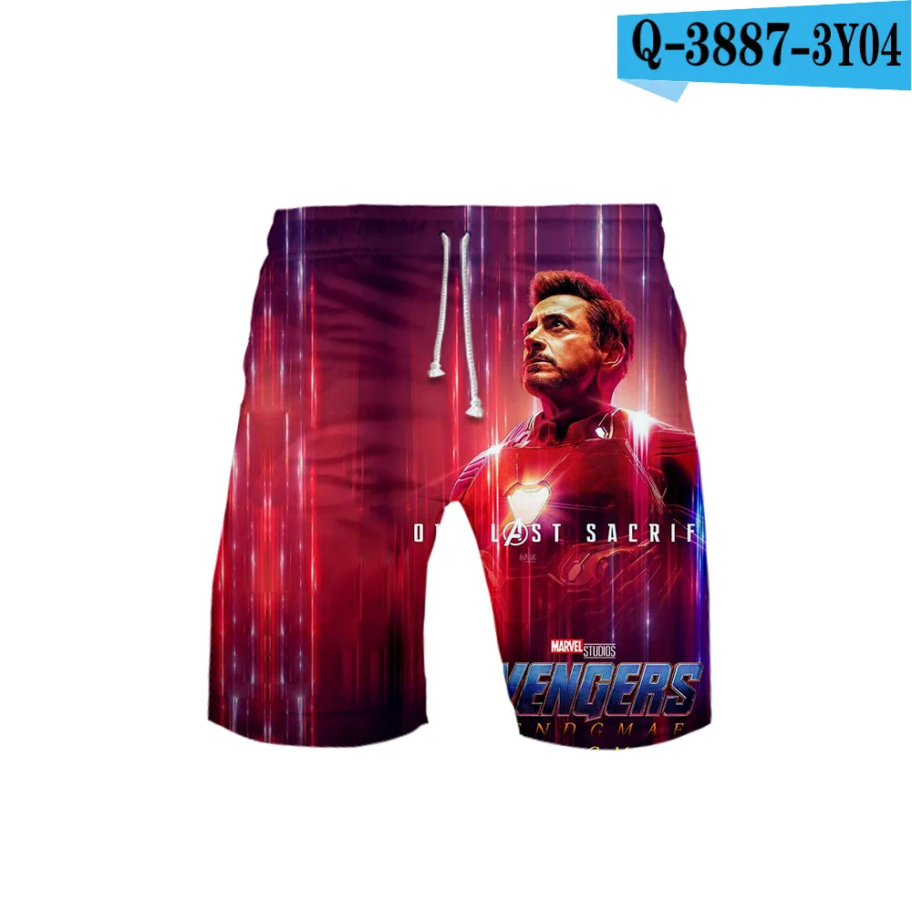 Bodybuilding Fitness Shorts Avengers End Game 3D Printed Summer Brand Clothing Causal Breathable Beach Loose Shorts Men's Shorts - Цвет: 010