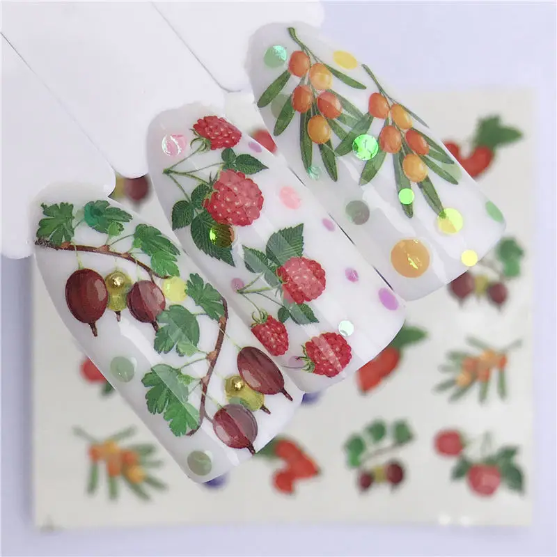1 шт Мультяшные Фламинго/цветок/фрукты переводные наклейки для ногтей наклейки DIY модные обертывания Советы маникюрные инструменты - Цвет: YZW-A1396