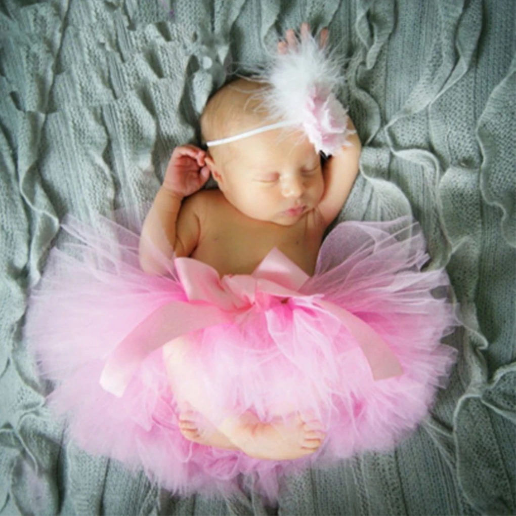 Милая юбка-пачка для новорожденных девочек и повязки на волосы для фотографирования, костюм, одежда для маленьких девочек с цветочным принтом+ повязка на голову, фото