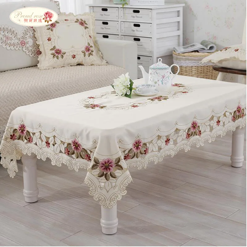 Proud Rose Embroidered Table Cloth Table Runner Round 