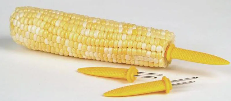 12pcs Corn On the Cob holders Set BBQ Corn Dish Plate Dessert Fruit Fork Including 4pcs Corn Tray+8pcs Plastic Corn holders set