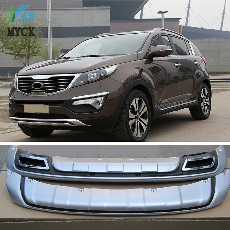 2011 2012-2015 для KIA Sportager Высокое качество пластик ABS Хром Передний + задний бампер