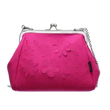 Новинка 2087 года; женские клатчи на каждый день; сумка на плечо с цветочным узором; дизайн с резьбой; съемный серебристый металлический ремень; цвет розовый