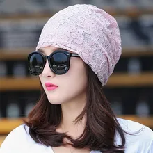 YGYEEG Женская Шапка-бини с ворсом, Женская Весенняя и Осенняя кружевная шапка с тонким карманом, с сеткой, с вырезами, шапка с носком, шапка-тюрбан