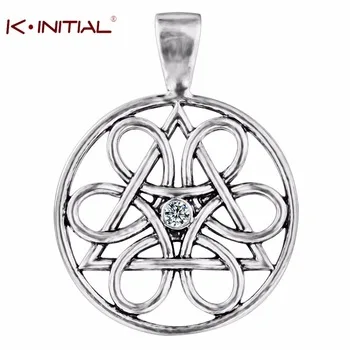 Kinitial 5pcs Symbol Slavic Pendant Wheel of Life Silver Necklace Jewelry Charms For Women Girls Vintage Best Friends Pendant