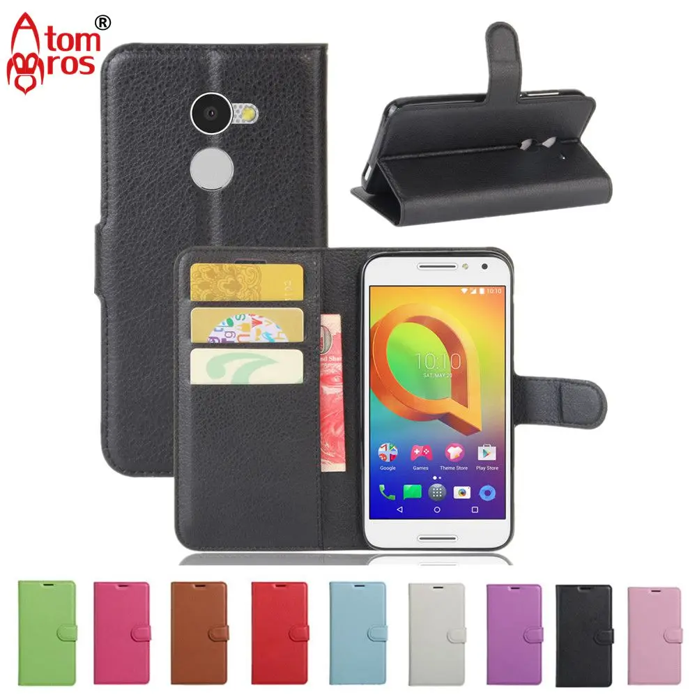 Luxury Leather Flip Case For Alcatel A3 Cover Wallet Kickstand Phone