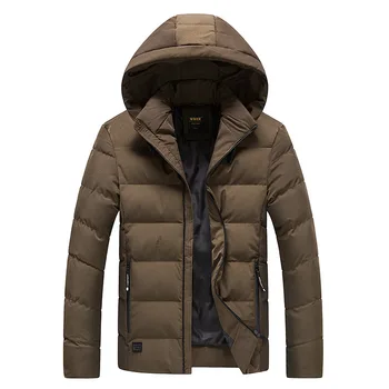 

New Style Youth Cotton-Padded Clothes Male Solid Color Hooded Men's Coat Short Multi-Color Optional Men's Clothing Russia Men's