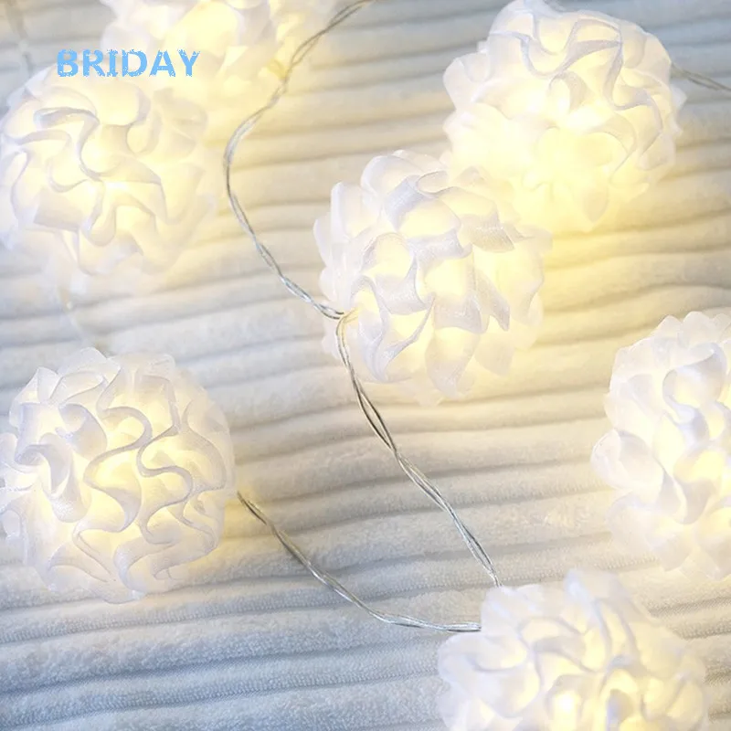 New Led Battery Light String White Silk Flower Silk Flower Style Flower