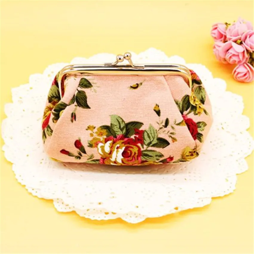

Hot Sale Women Coin Purse Kawaii Lady Retro Vintage Flower Small Wallet Hasp Purse Clutch Bag Monedero E1219