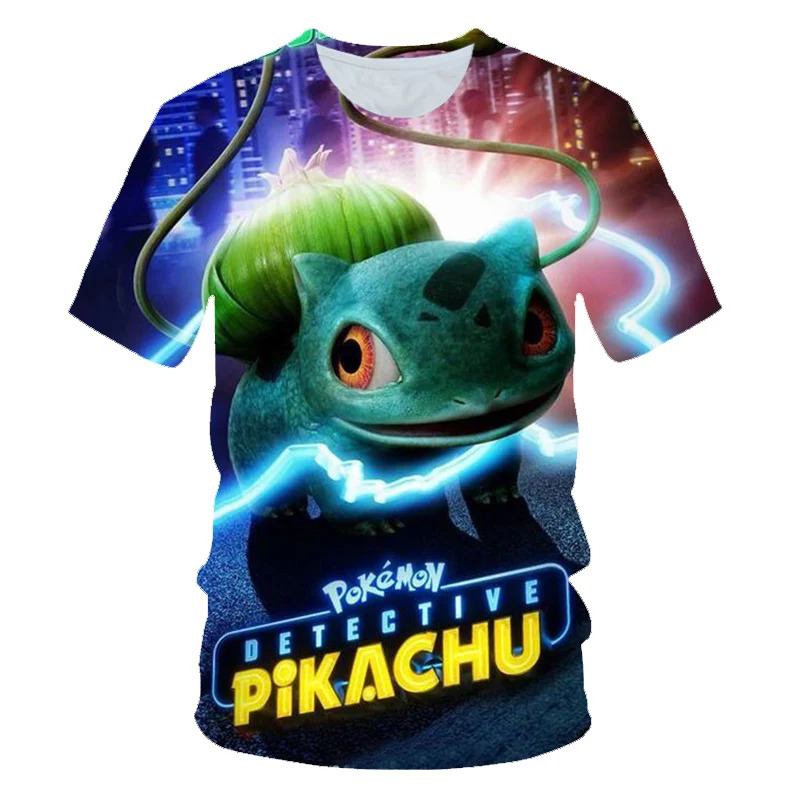 

New Pokemon Detective Pikachu 3D Printing T-shirt Women/Men Funny Short Sleeve Tshirt 2019 Summer Casual Streetwear T shirts Boy