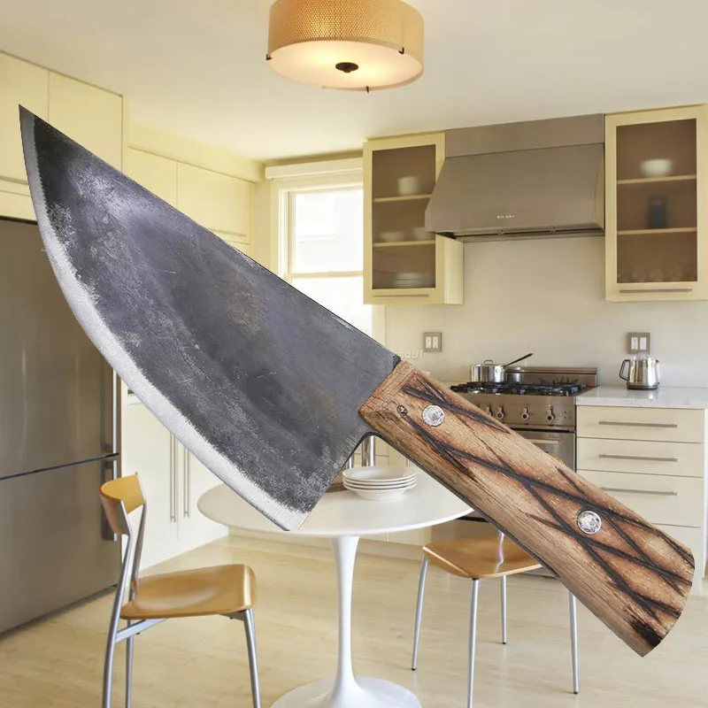 

Free Shipping Metal Forged Handmade Clip Steel Chef Boning Knife Split Butcher Meat Knife Kitchen Professional Slicing Knives