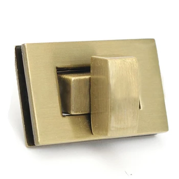

5 pcs Boutique New Rectangle Shape Clasp Turn Lock Twist Lock DIY Leather Handbag Bag Hardware, Bronze