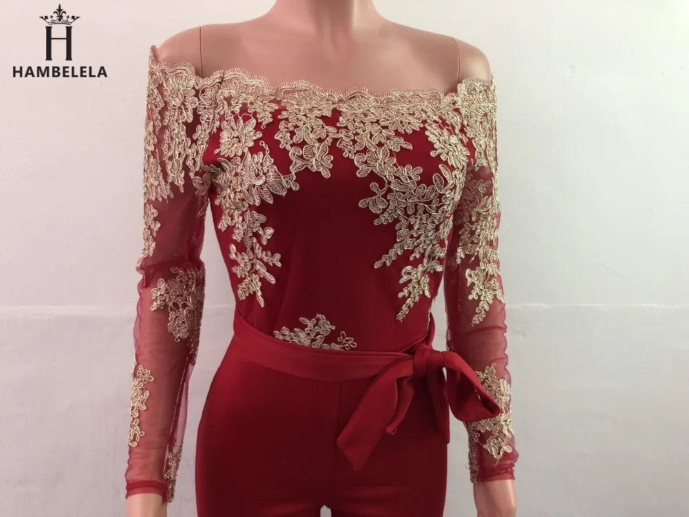HAMBELELA 2018 Sexy Off Shoulder Women Jumpsuit Slash Neck Lace Patchwork Autumn Winter Bodysuit Bodycon Casual Playsuit Rompers (4)