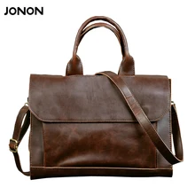 JONON Новое поступление, мужские сумки-мессенджеры, кожаные сумки через плечо, Бизнес Портфель для компьютера, сумка для ноутбука 12 дюймов