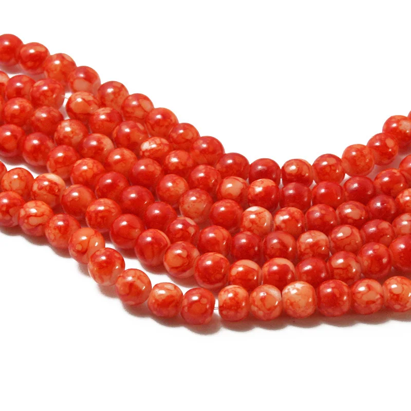 Latest Designed Approx 140pcs/lot 6mm Orange Red Glass Beads for Jewelry Macking &amp DIY BBD129-01ORR | Украшения и аксессуары