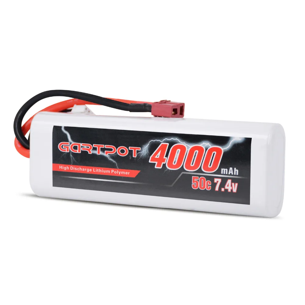 2 единицы GARTPOT Lipo батарея 4000 mAh 7,4 V RC, автомобильный аккумулятор 2 S Lipo батарея RC 50C Lipo 7,4 V с разъем типа «deans» для RC грузовика Traxxas